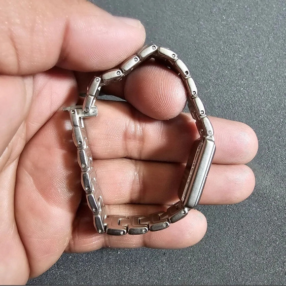 Croton Ladies Quartz Tank Style Watch Silver Tone Working Roman Numerals - Picture 7 of 10